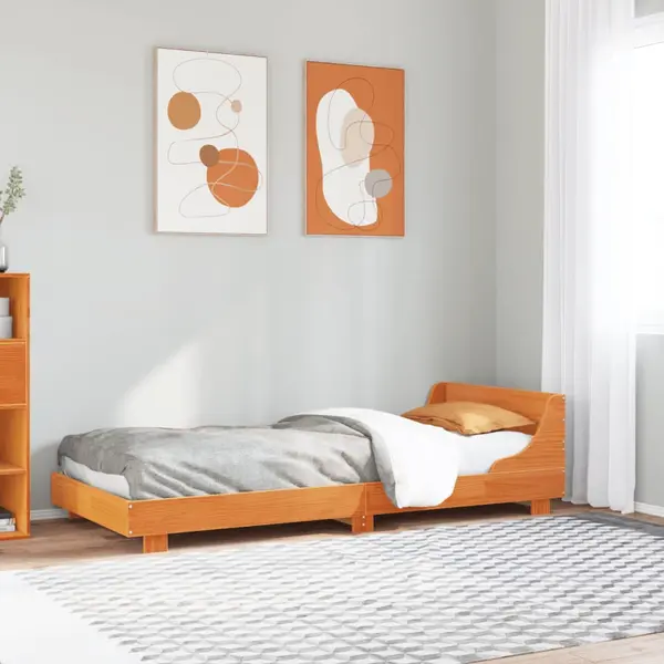 Gossi pat de zi fara saltea, maro ceruit, 90x200 cm, lemn masiv pin