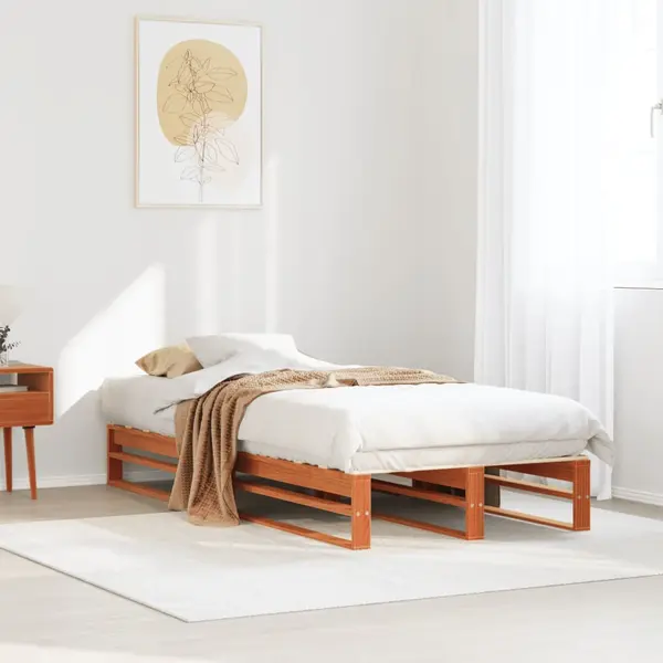 Gossi pat de zi fara saltea, maro ceruit, 90x200 cm, lemn masiv pin