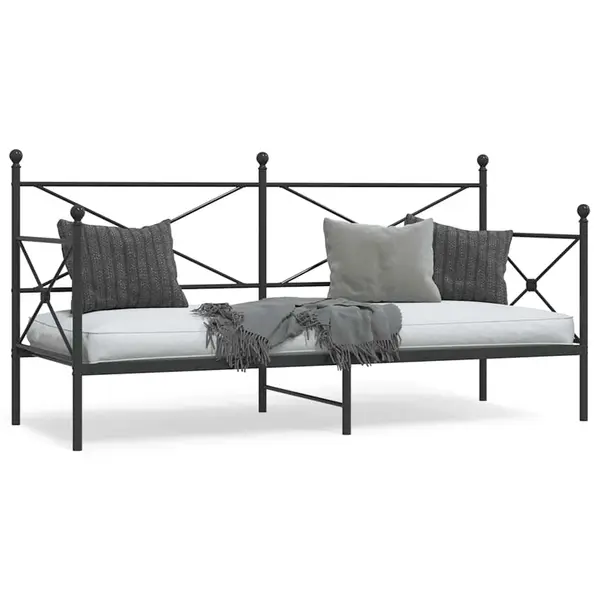 Gossi pat de zi fara saltea negru 90x200 cm otel