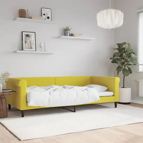 Gossi pat de zi, galben, 90x200 cm, catifea