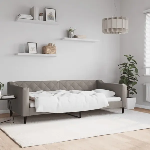 Gossi pat de zi, gri taupe, 90x200 cm, material textil