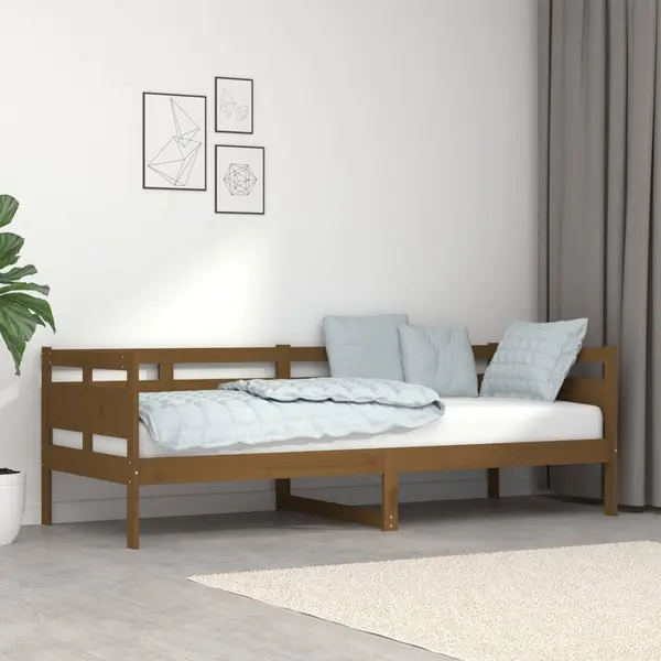 Gossi pat de zi, maro miere, 80x200 cm, lemn masiv de pin