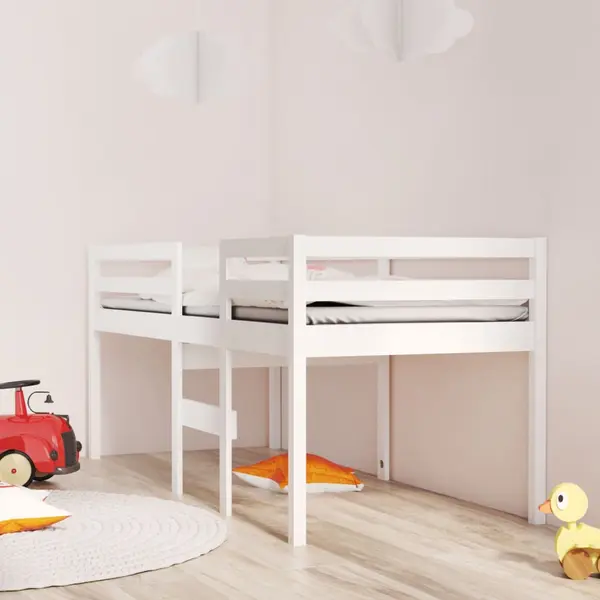 Gossi pat inalt de dormitor, alb, 80x200 cm, lemn masiv de pin