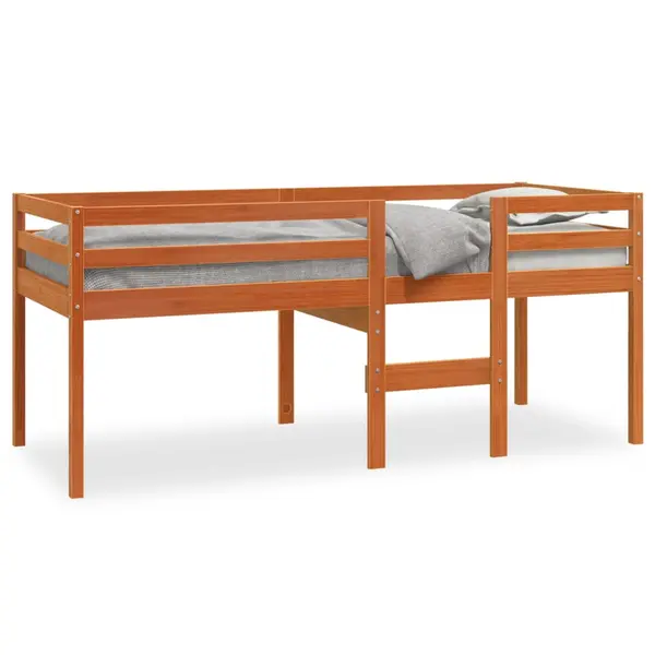 Gossi pat inalt de dormitor, maro ceruit, 75x190 cm, lemn masiv pin