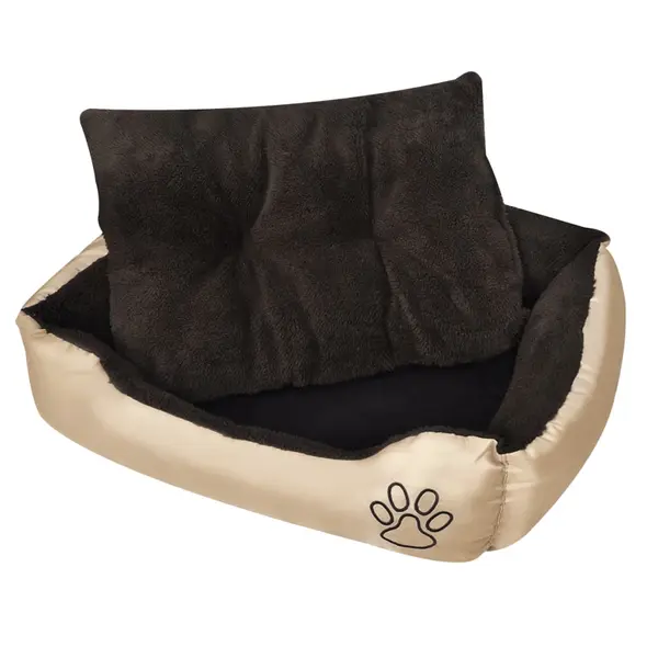 Gossi pat pentru caini calduros cu perna captusita, xl
