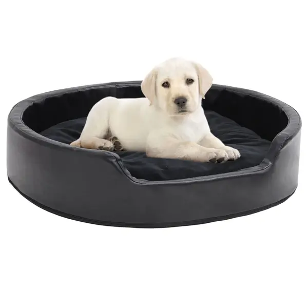 Gossi pat pentru caini, negru, 79x70x19 cm, plus/piele ecologica