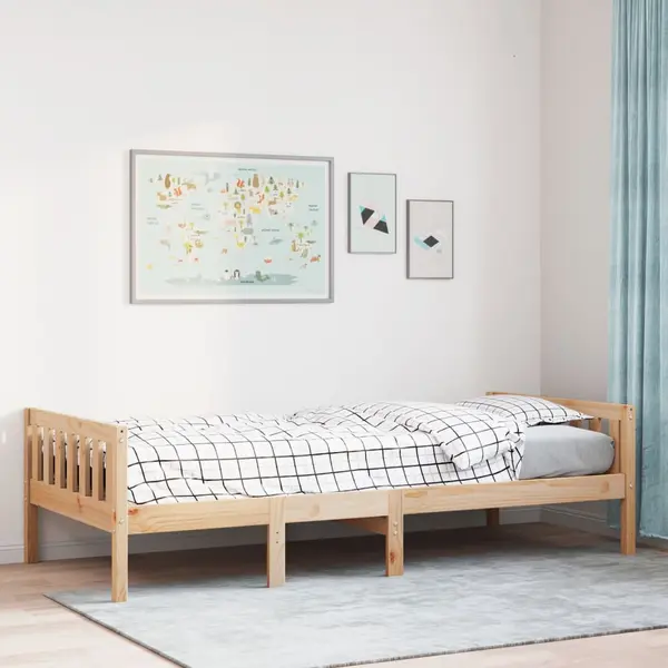 Gossi pat pentru copii fara saltea, 90x190 cm, lemn masiv de pin
