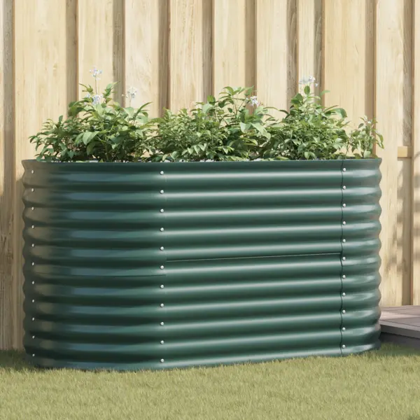 Gossi pat ridicat pentru gradina verde 160x80x81 cm din otel galvanizat