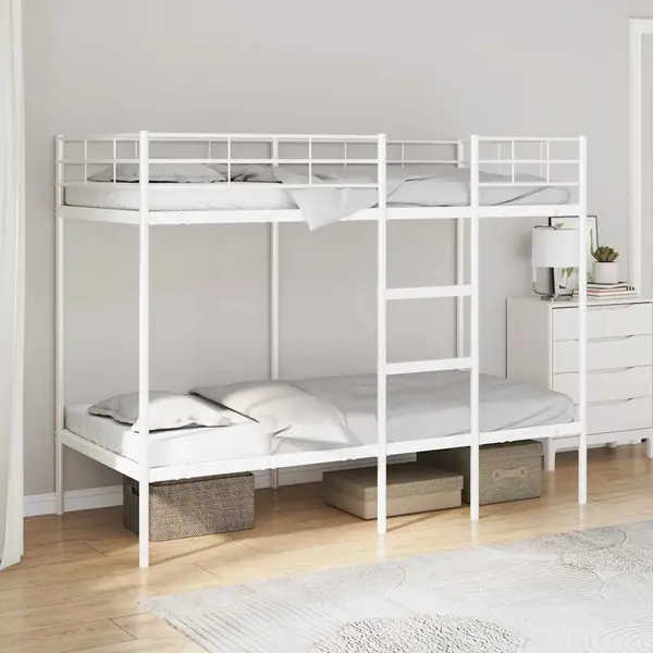 Gossi pat supraetajat fara saltea alb 80x200 cm otel