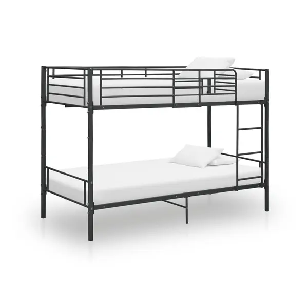 Gossi pat supraetajat, negru, 90 x 200 cm, metal