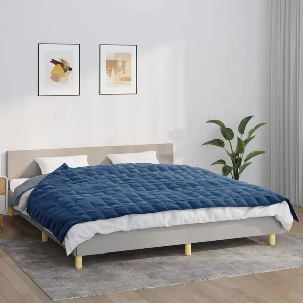 Gossi patura cu greutati, albastru, 155x220 cm, 7 kg, material textil