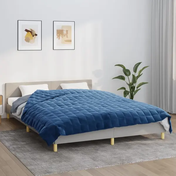 Gossi patura cu greutati, albastru, 220x235 cm, 15 kg, textil
