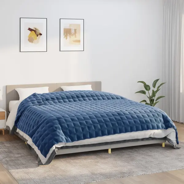 Gossi patura cu greutati, albastru, 220x260 cm, 15 kg, textil