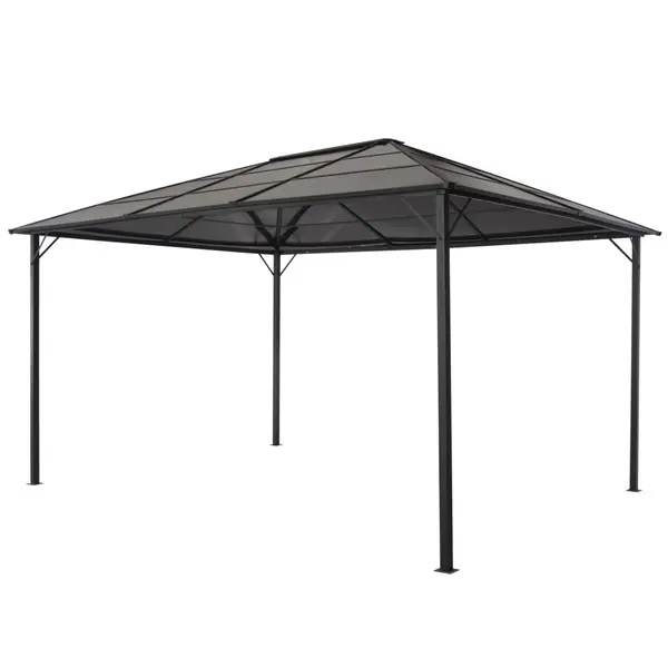Gossi pavilion cu acoperis, negru, 4 x 3 x 2,6 m, aluminiu