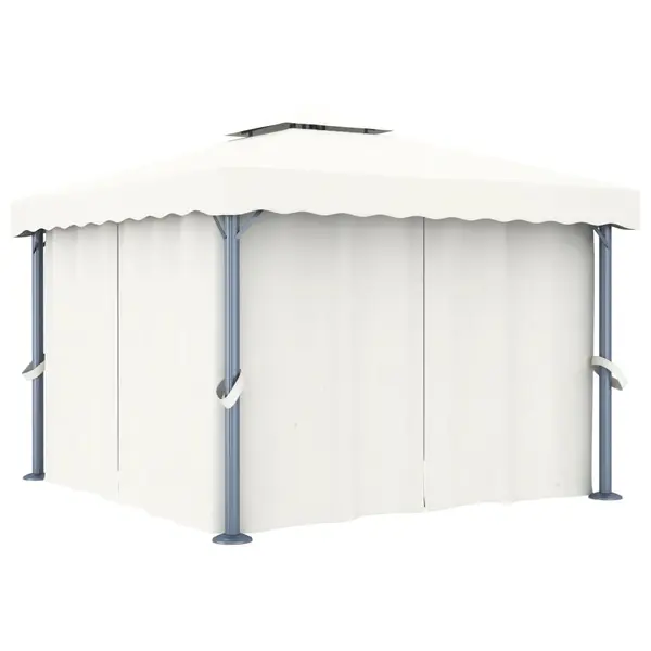 Gossi pavilion cu perdea, alb crem, 3 x 3 m, aluminiu