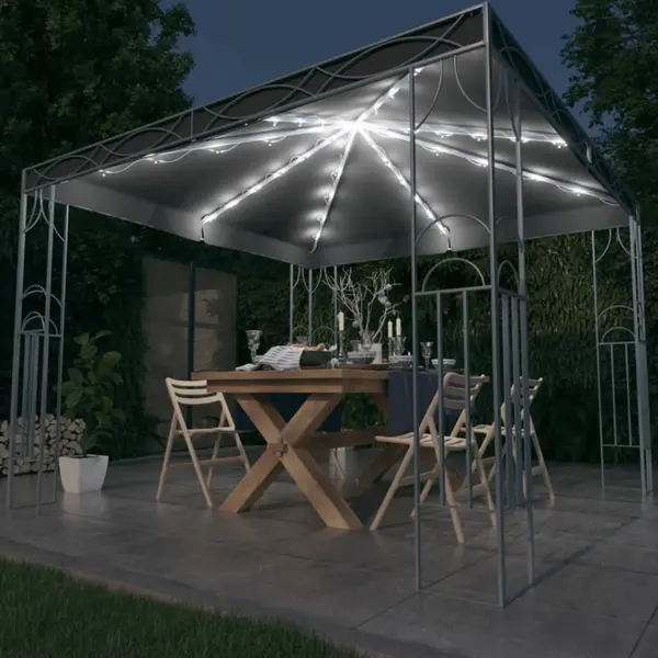 Gossi pavilion cu sir de lumini led, antracit, 300x300cm