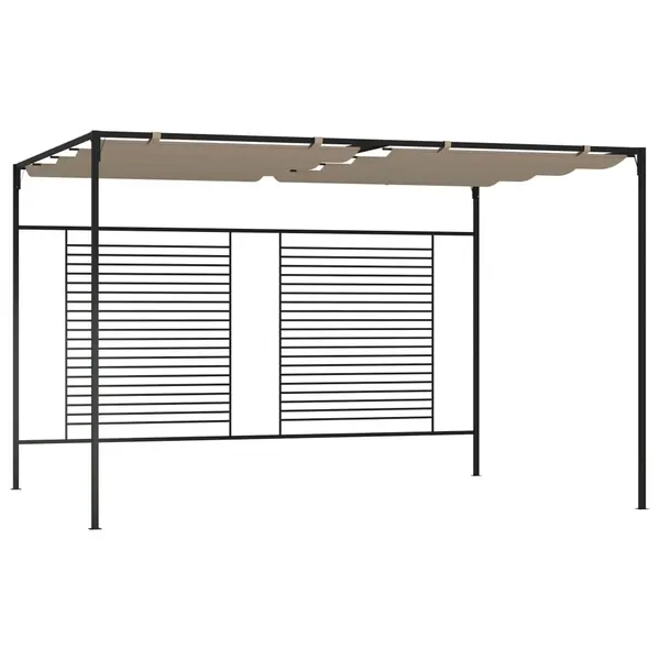 Gossi pavilion gradina, acoperis retractabil gri taupe 3x4x2,3 m 180 g/m2