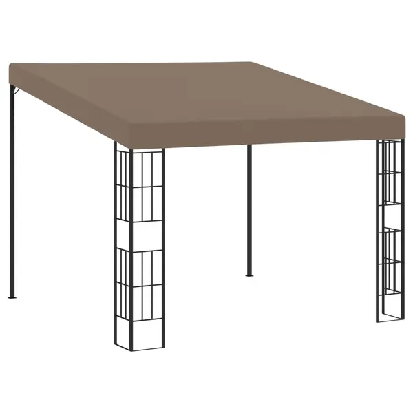 Gossi pavilion montat pe perete, gri taupe, 3 x 3 m, material textil