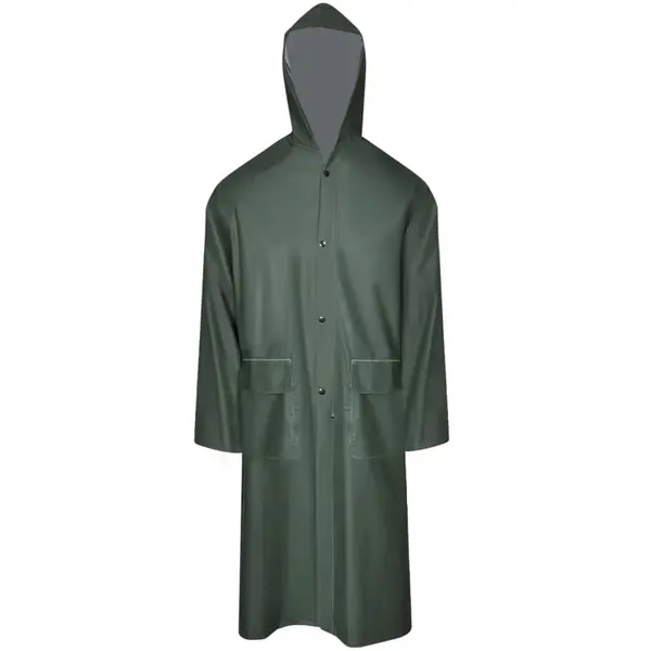Gossi pelerina de ploaie impermeabila lunga cu gluga, xl, verde