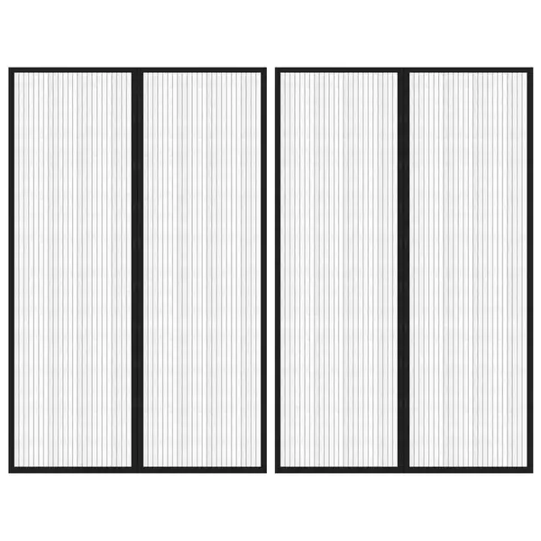 Gossi perdea de usa anti-insecte cu magnet, 2 buc., negru, 220x130 cm