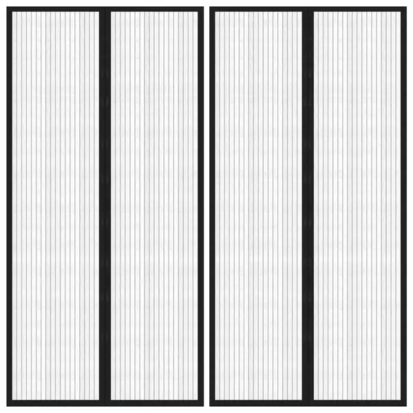 Gossi perdea de usa anti-insecte cu magnet, 2 buc., negru, 220x100 cm