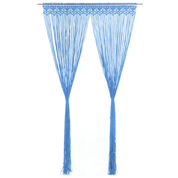 Gossi perdea macrame, albastru, 140 x 240 cm, bumbac