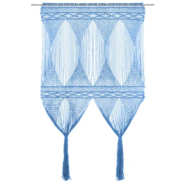 Gossi perdea macrame, albastru, 140 x 240 cm, bumbac