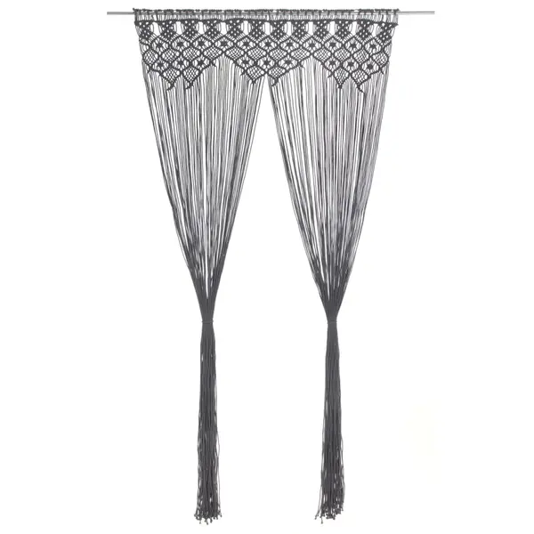 Gossi perdea macrame, antracit, 140 x 240 cm, bumbac