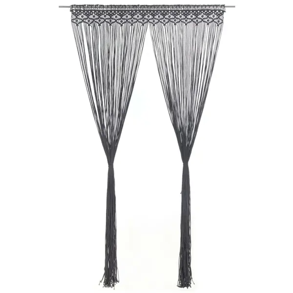 Gossi perdea macrame, antracit, 140 x 240 cm, bumbac