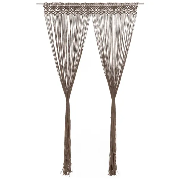 Gossi perdea macrame, gri taupe,140 x 240 cm, bumbac