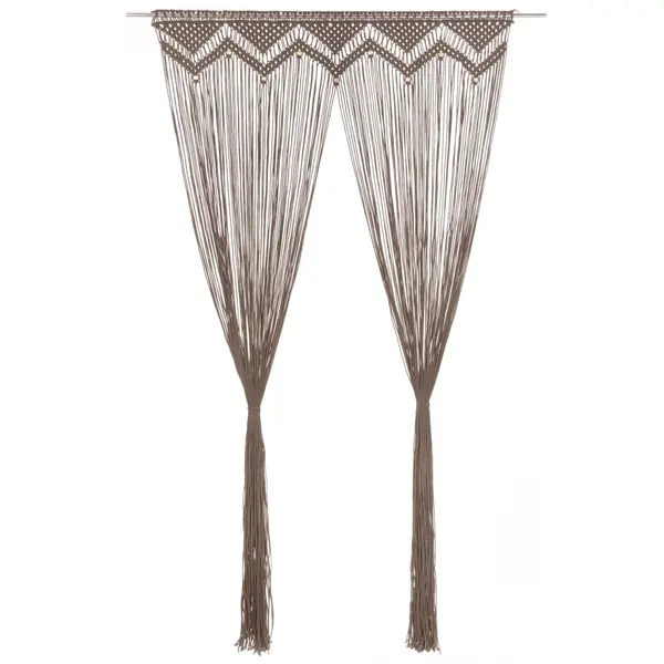 Gossi perdea macrame, gri taupe,140 x 240 cm, bumbac