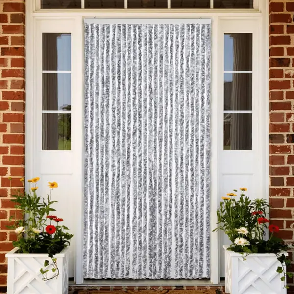 Gossi perdea pentru insecte, alb si gri, 100x230 cm, chenille