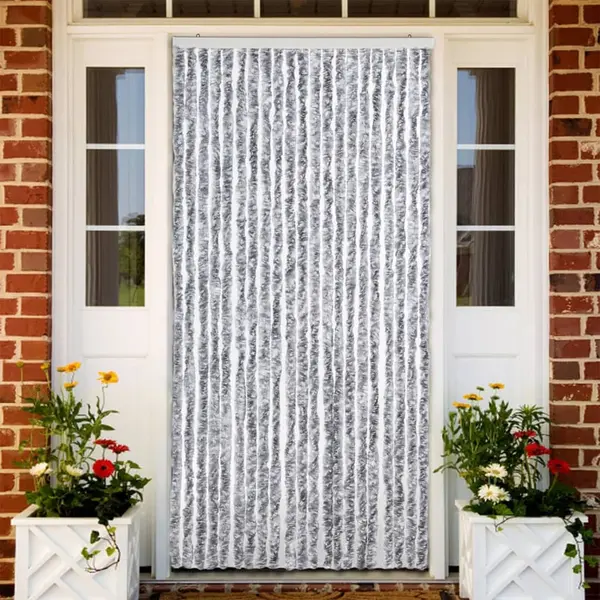 Gossi perdea pentru insecte, alb si gri, 90x220 cm, chenille