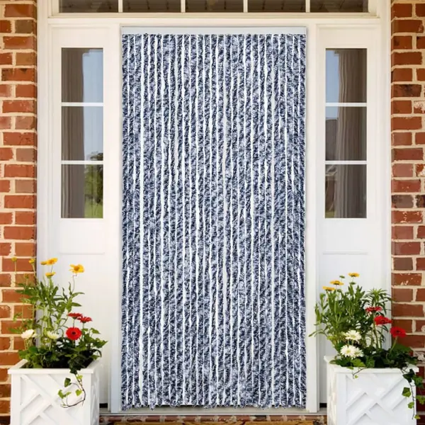 Gossi perdea pentru insecte, albastru si alb, 100x200 cm, chenille