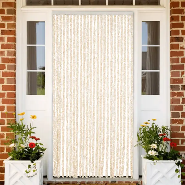 Gossi perdea pentru insecte, bej si alb, 100x220 cm, chenille