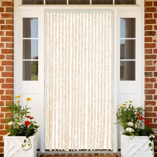 Gossi perdea pentru insecte, bej si alb, 90x220 cm, chenille