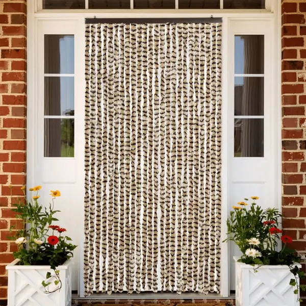 Gossi perdea pentru insecte, bej si maro, 100x200 cm, chenille