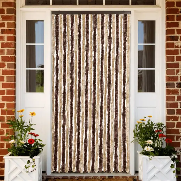 Gossi perdea pentru insecte, bej si maro deschis, 90x220 cm, chenille