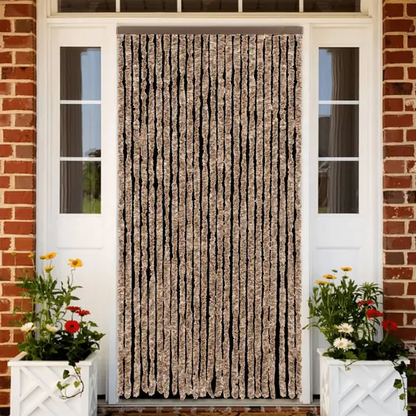 Gossi perdea pentru insecte, bej si maro inchis, 100x220 cm, chenille