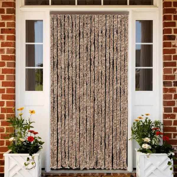 Gossi perdea pentru insecte, bej si maro inchis, 90x220 cm, chenille