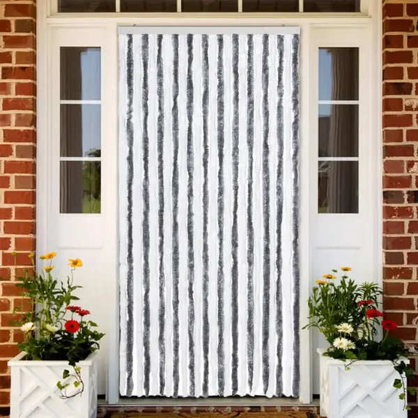 Gossi perdea pentru insecte, gri si alb, 100x220 cm, chenille