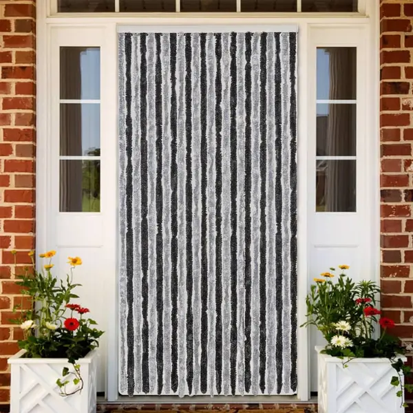 Gossi perdea pentru insecte, gri si negru, 100x230 cm, chenille