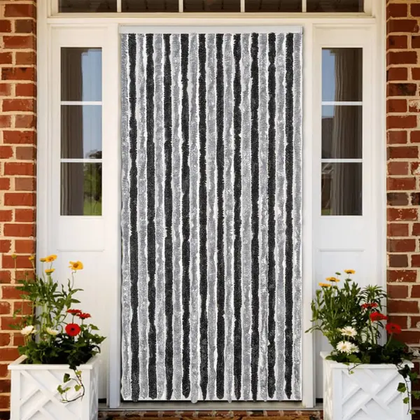 Gossi perdea pentru insecte, gri si negru, 90x220 cm, chenille