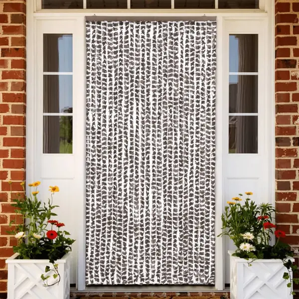 Gossi perdea pentru insecte, gri taupe si alb, 100 x 220 cm, chenille