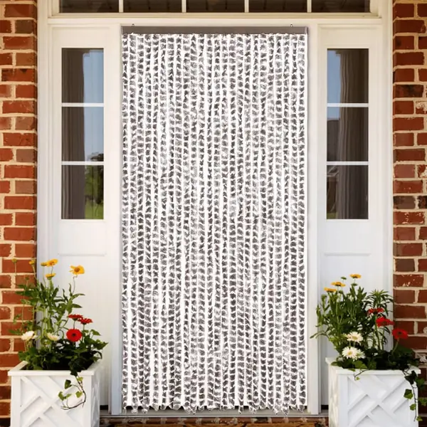 Gossi perdea pentru insecte, gri taupe si alb, 100x230 cm, chenille