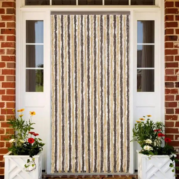 Gossi perdea pentru insecte, maro inchis si bej, 100x220 cm, chenille
