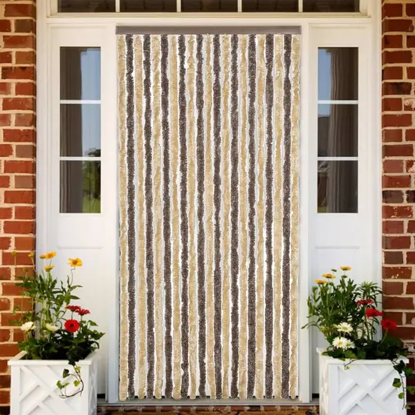 Gossi perdea pentru insecte, maro inchis si bej, 90x220 cm, chenille