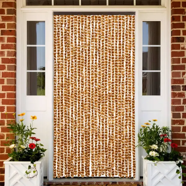 Gossi perdea pentru insecte, ocru si alb, 100 x 220 cm, chenille