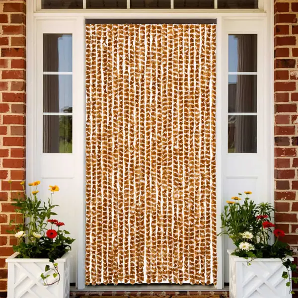 Gossi perdea pentru insecte, ocru si alb, 100x230 cm, chenille