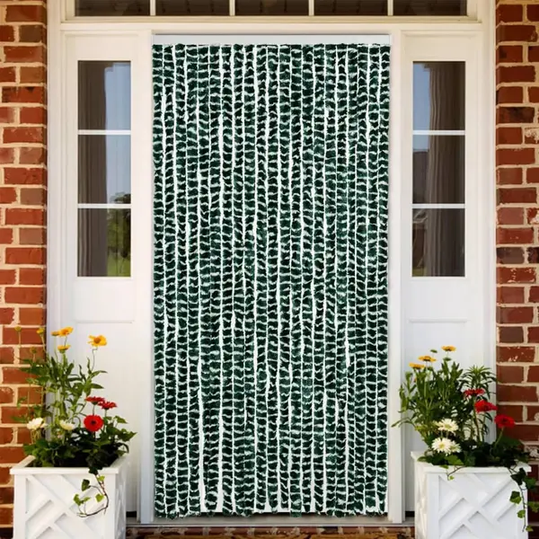Gossi perdea pentru insecte, verde si alb, 90x200 cm, chenille